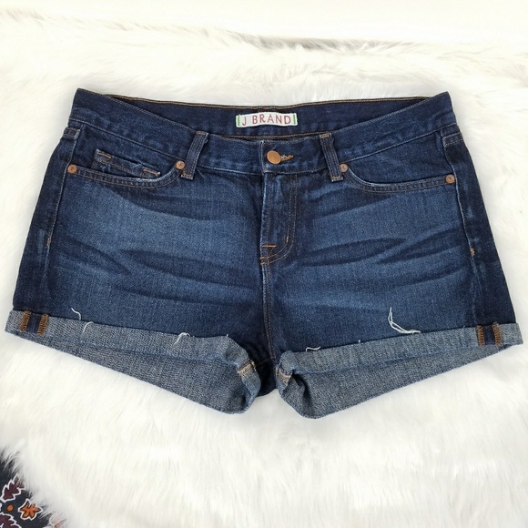 J Brand Pants - J Brand Cuffed Jean Shorts Dark Wash Size 29